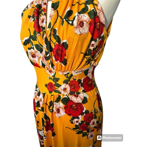 NWT Gorgeous Tropical Orange Floral Anna Morgan Maxi Dress size Small 🧡 - Picture 7 of 14